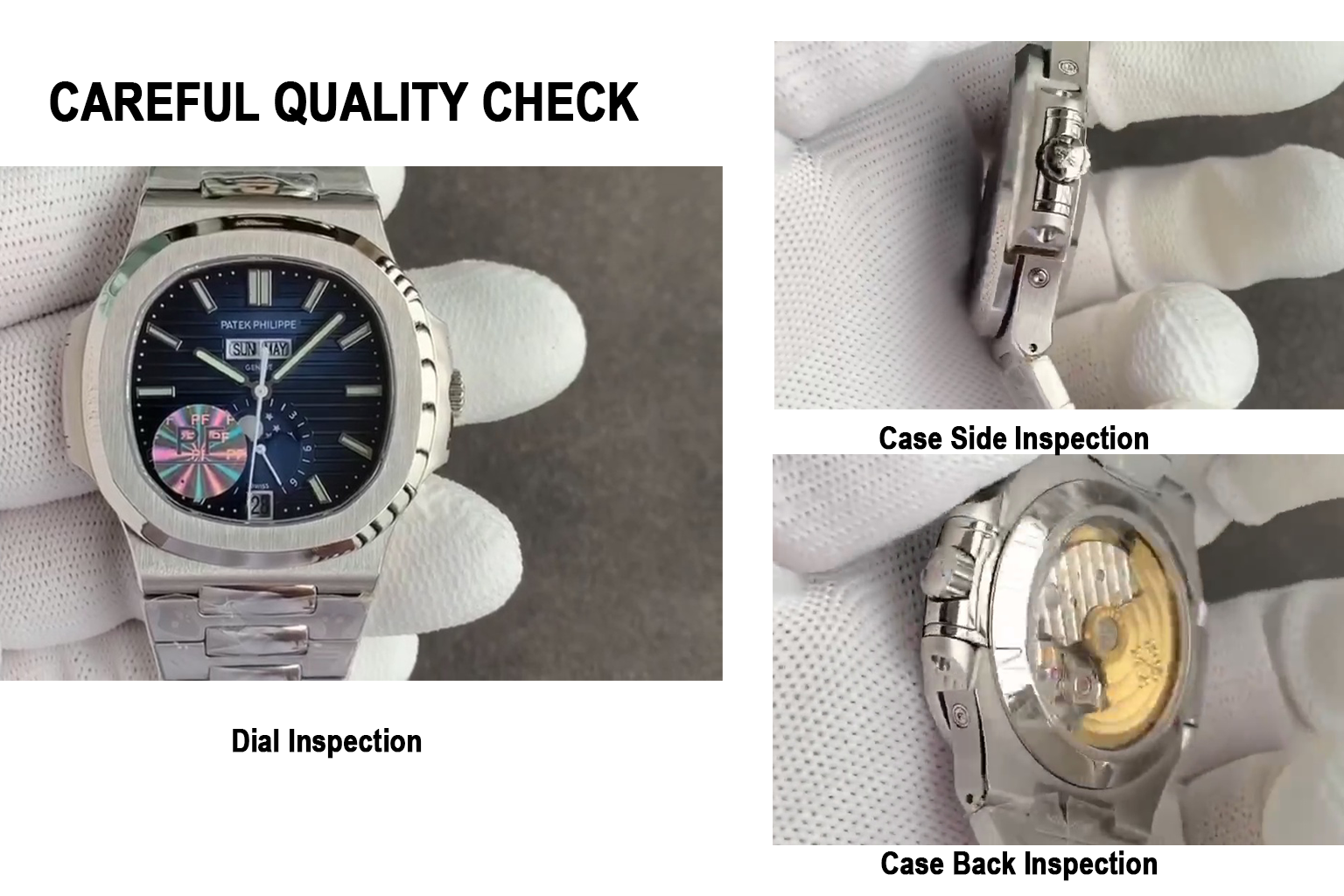 Super Clone Patek Philippe Nautilus 5726/1A-014 Replica Blue Gradient Dial Moonphase Watch QC Check