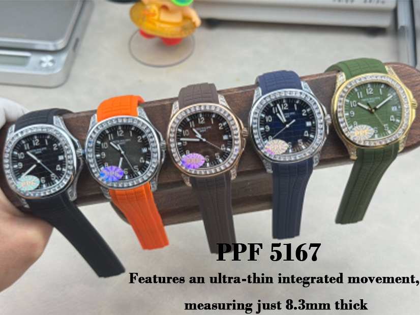 PPF 5167 watches in multiple colors with rubber straps, ultra-thin 8.3mm design