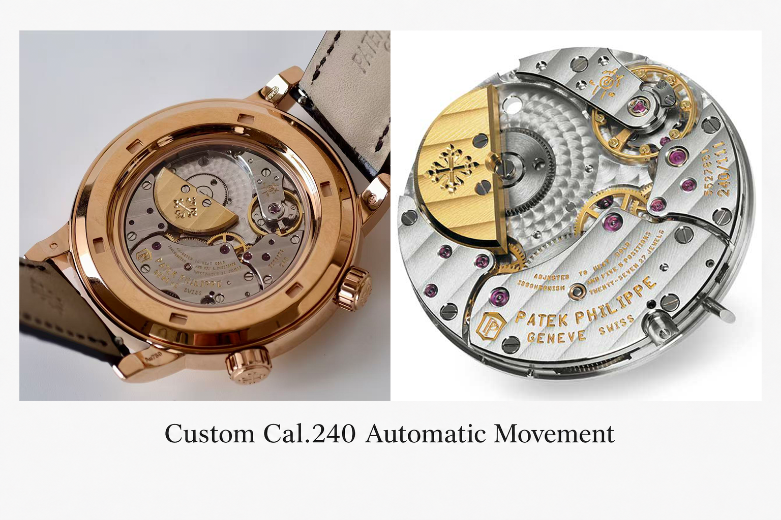 Super Clone Patek Philippe Grand Complication 6102R-001 Replica Rose Gold Plated Case Black Star Dial Luxury Watch with Custom Cal.240 Automatic Movement