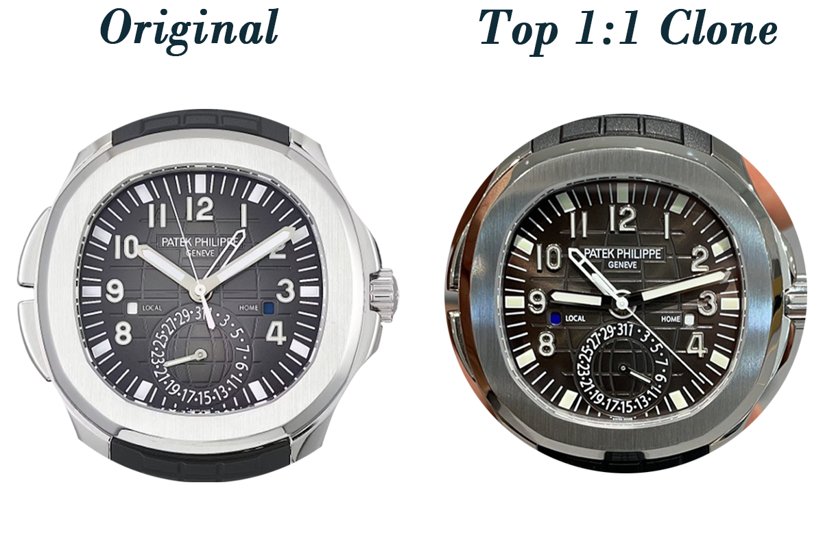 Luxury Patek Philippe Aquanaut 5164A-001 Replica Black Embossed Dial Black Rubber Strap Travel Time Watch Original Vs Top 1:1 Clone