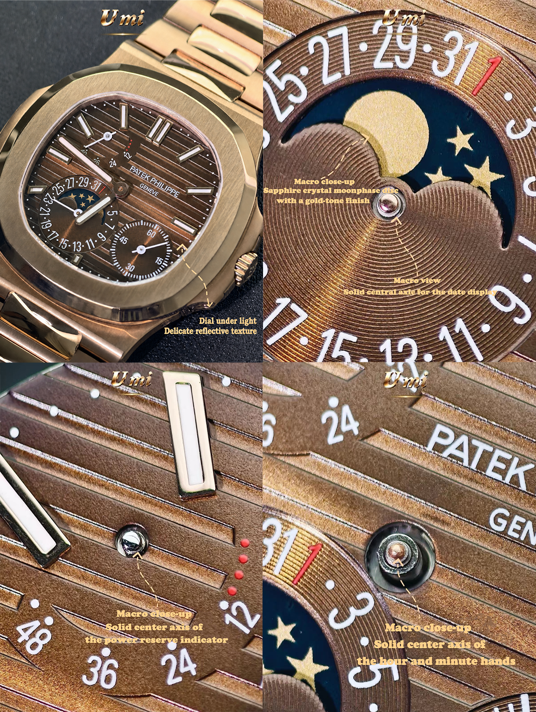UMI Patek Philippe Nautilus 5712/1R-001 Replica Watch Dial Detail