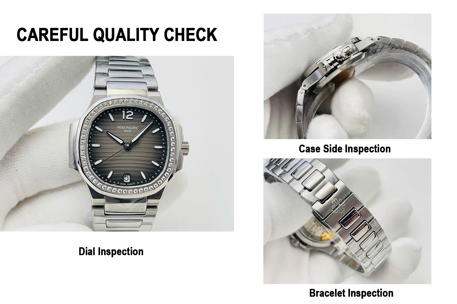 Super Clone Patek Philippe Nautilus 7118/1200A-011 Replica Grey Opaline Gradient Dial Diamond Bezel Ladies Luxury 35.2mm Watch QC Check