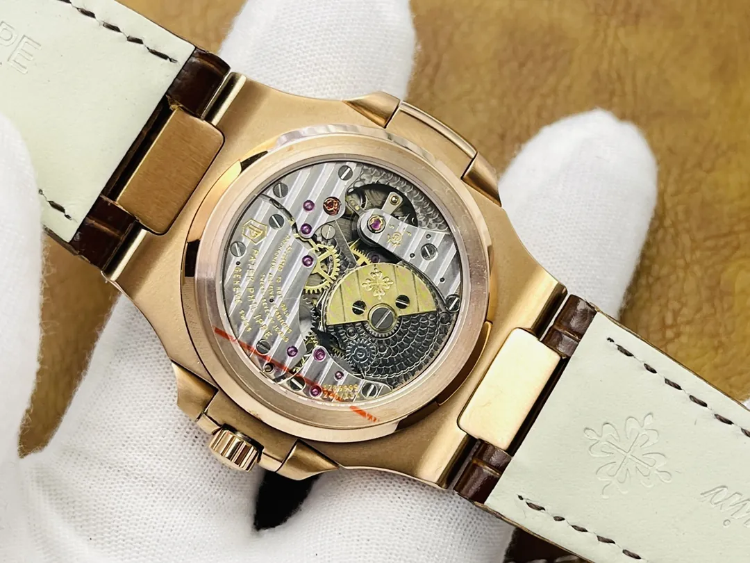 Patek Philippe Nautilus 5724R-001 Replica Luxury Diamond Bezel Watch With Black Dial Back View