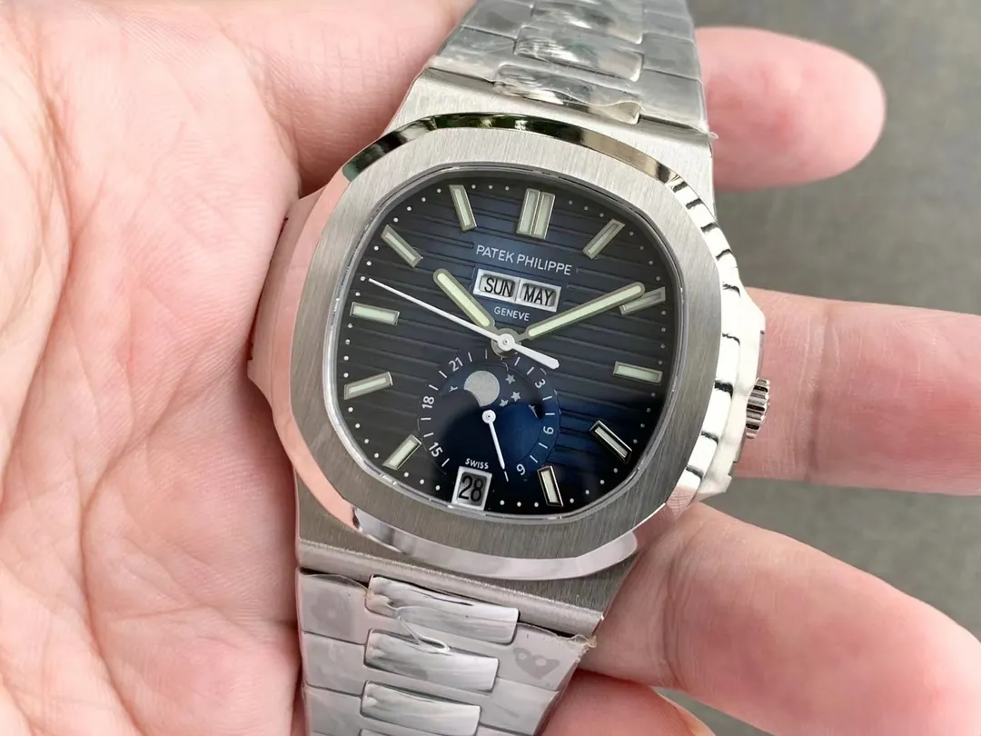 Super Clone Patek Philippe Nautilus 5726/1A-014 Replica Blue Gradient Dial Moonphase Watch Dial Detail 2