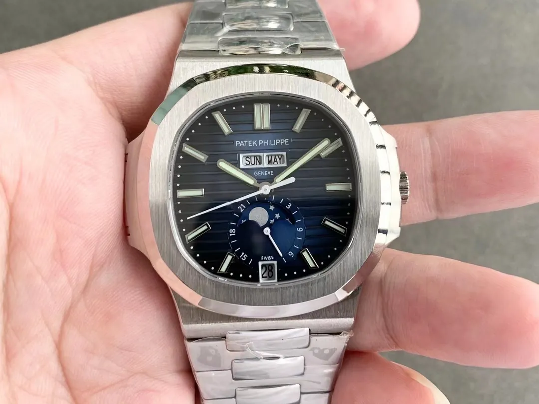 Super Clone Patek Philippe Nautilus 5726/1A-014 Replica Blue Gradient Dial Moonphase Watch Front View
