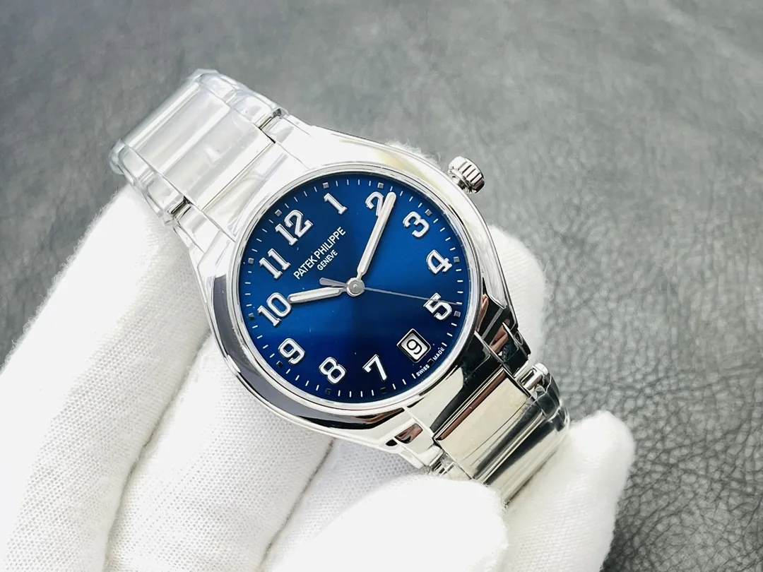 Patek Philippe Twenty~4 7300 Replica 36mm Blue Dial Luxury Automatic Watch with Stainless Steel Bracelet Dial Detail 1