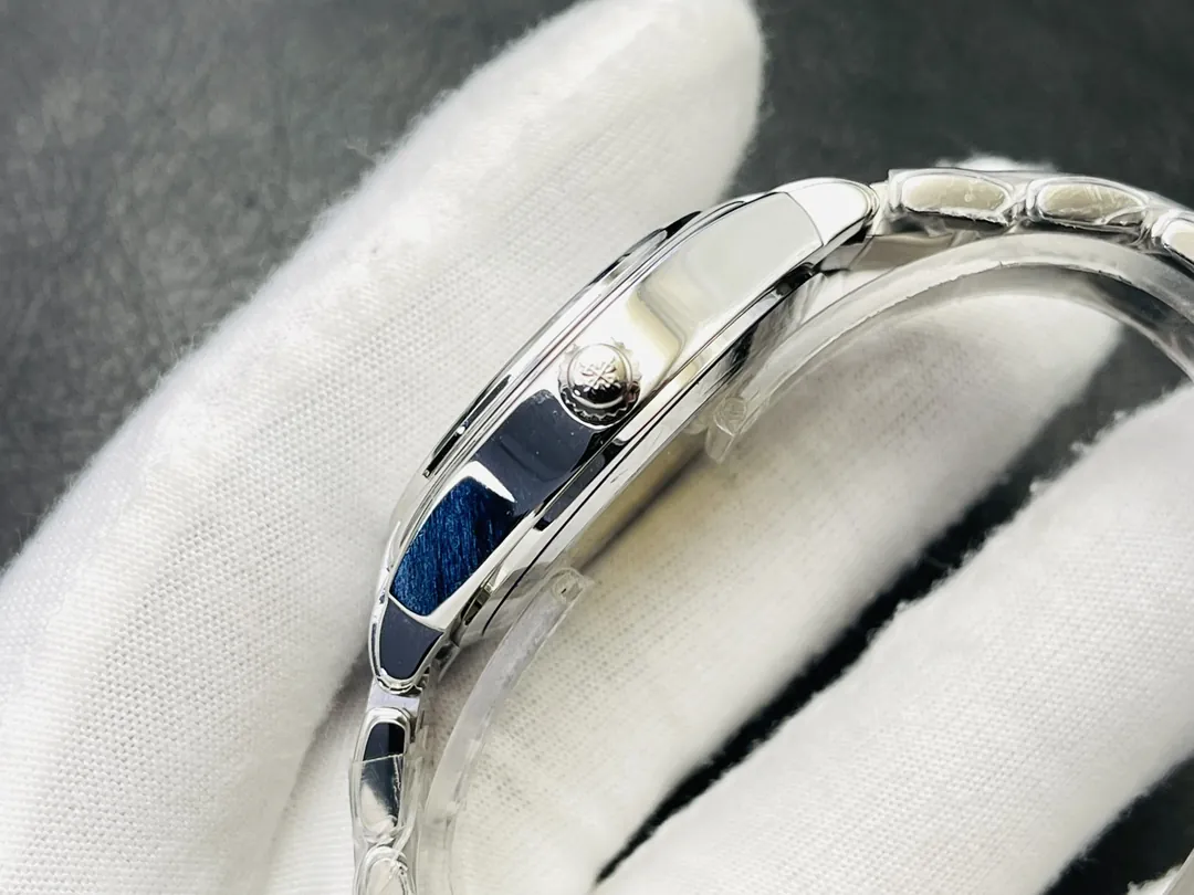 Patek Philippe Twenty~4 7300 Replica 36mm Blue Dial Luxury Automatic Watch with Stainless Steel Bracelet Side View 2