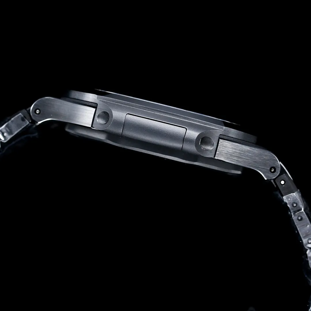 Super Clone Patek Philippe Nautilus 5711 Replica Tiffany Blue Dial Black Ceramic Case Luxury Watch Side View 1