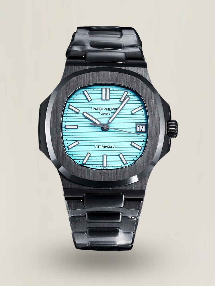 Super Clone Patek Philippe Nautilus 5711 Replica Tiffany Blue Dial Black Ceramic Case Luxury Watch Hero Shot