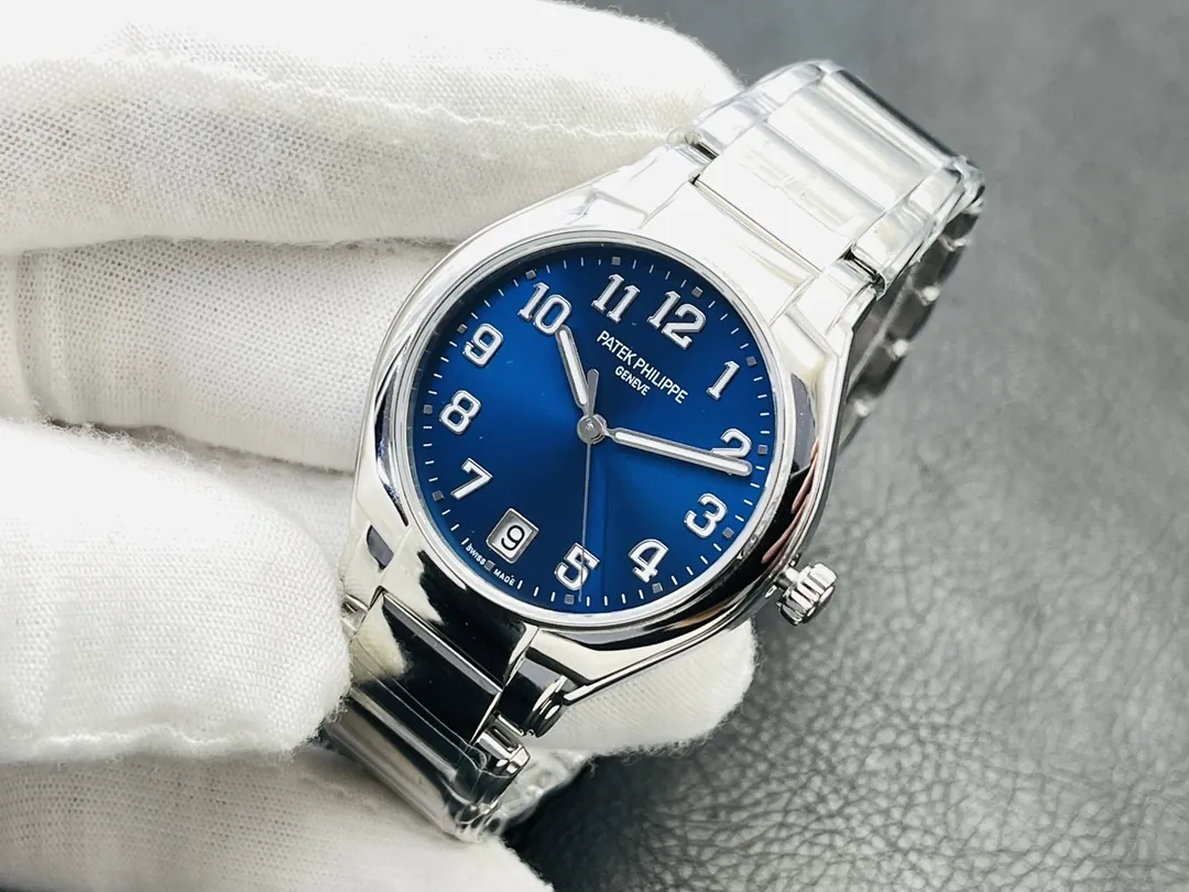 Patek Philippe Twenty~4 7300 Replica 36mm Blue Dial Luxury Automatic Watch with Stainless Steel Bracelet Dial Detail 2