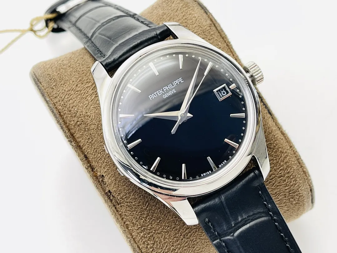 Luxury Super Clone Patek Philippe Calatrava 5227G-010 Replica Black Dial Dress 39mm Watch Dial Detail Image 3