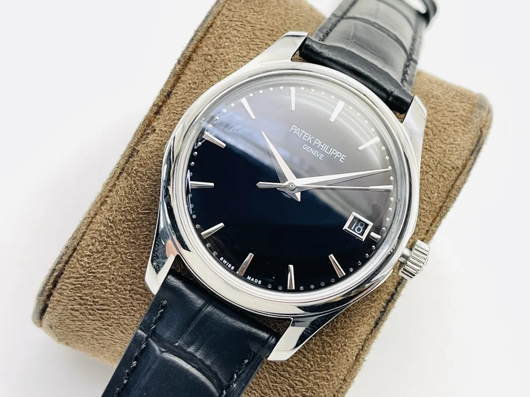 Luxury Super Clone Patek Philippe Calatrava 5227G-010 Replica Black Dial Dress 39mm Watch Dial Detail Image 2