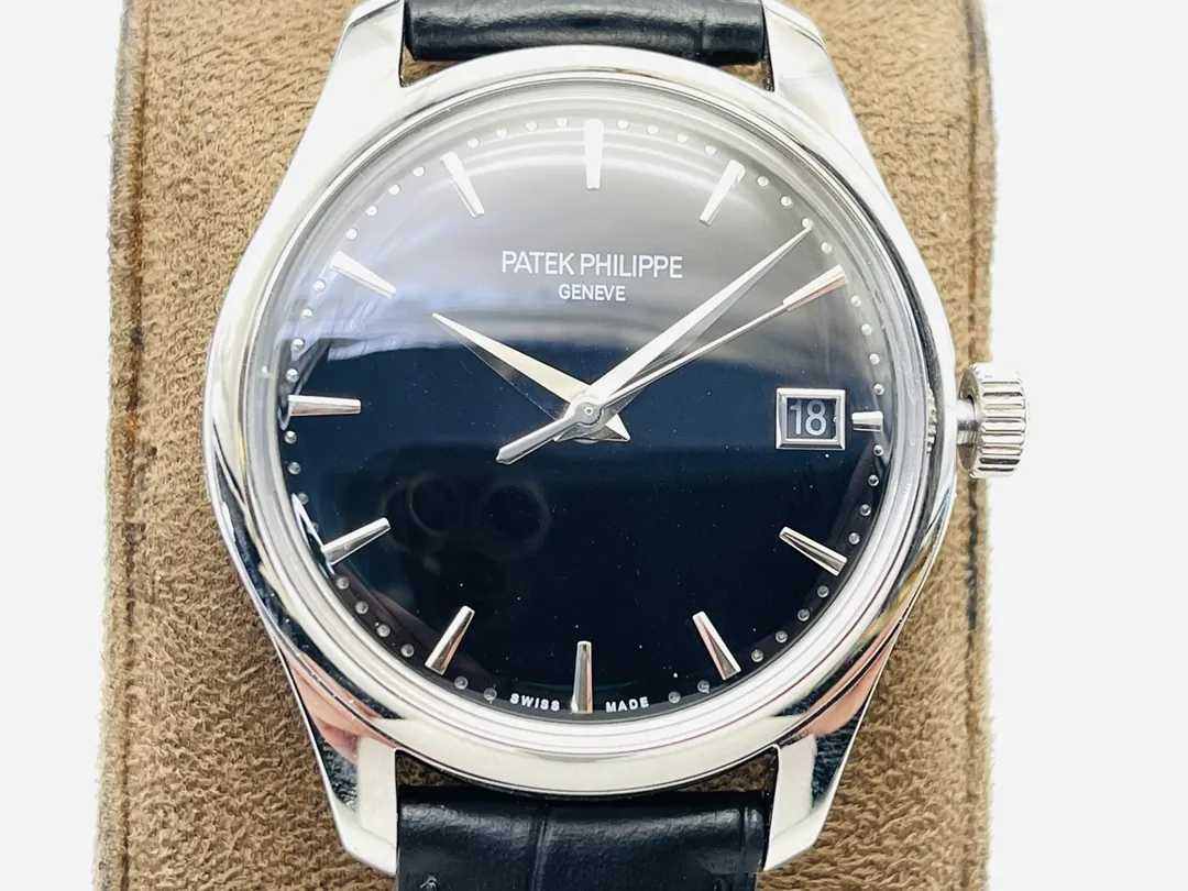 Luxury Super Clone Patek Philippe Calatrava 5227G-010 Replica Black Dial Dress 39mm Watch Dial Detail Image 1