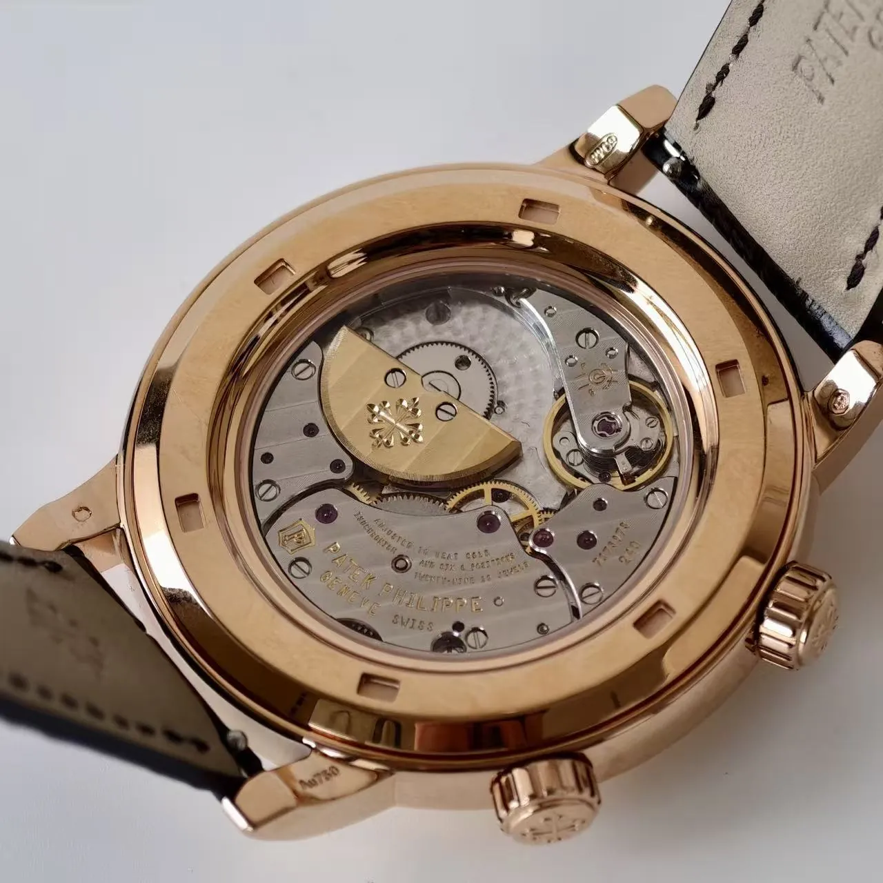 Super Clone Patek Philippe Grand Complication 6102R-001 Replica Rose Gold Plated Case Black Star Dial Luxury Watch exhibition caseback movement