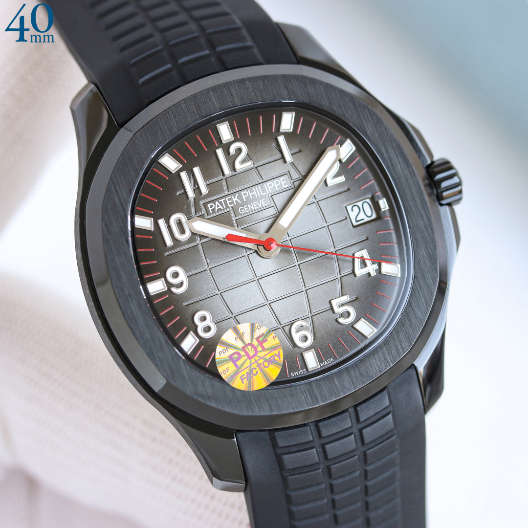 PDF Factory Replica Patek Philippe Aquanaut 5167 Black Grey Gradient Dial Black Strap Luxury 40mm Watch Dial Detail