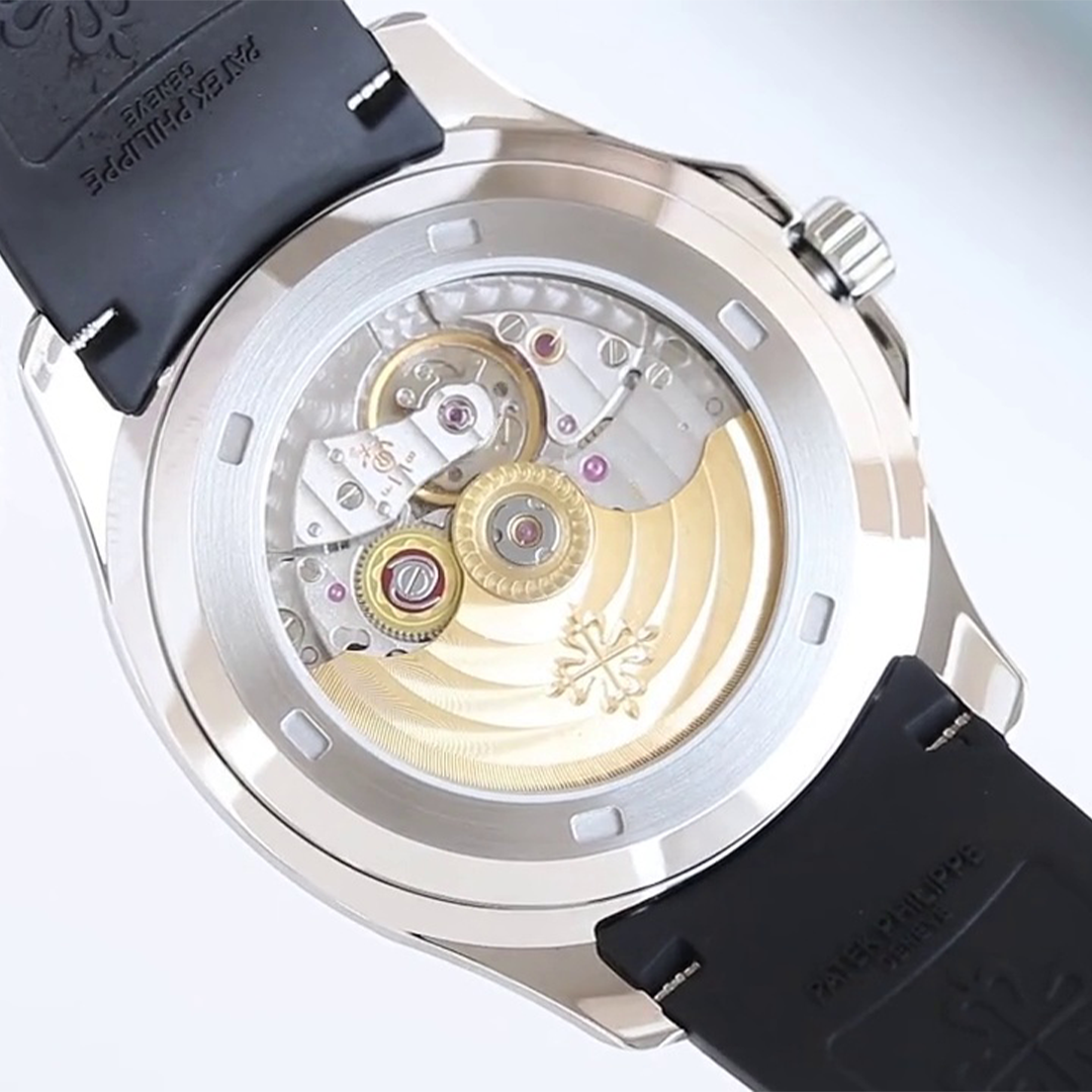 PDF Factory Replica Patek Philippe Aquanaut 5167 Black Grey Gradient Dial Black Strap Luxury 40mm Watch Case Back