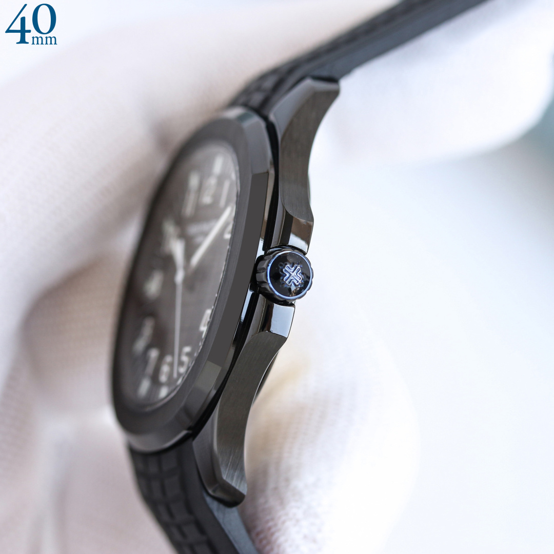 PDF Factory Replica Patek Philippe Aquanaut 5167 Black Grey Gradient Dial Black Strap Luxury 40mm Watch Side View