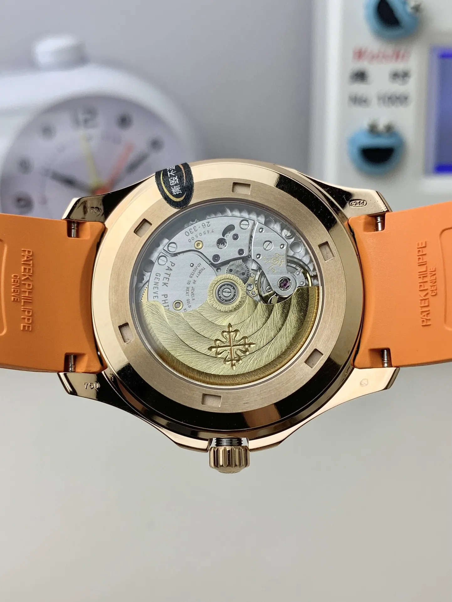 3K Factory Patek Philippe Aquanaut 5167R-001 Replica 40mm Brown Gradient Dial Orange Rubber Strap Super Clone Watch Case Back