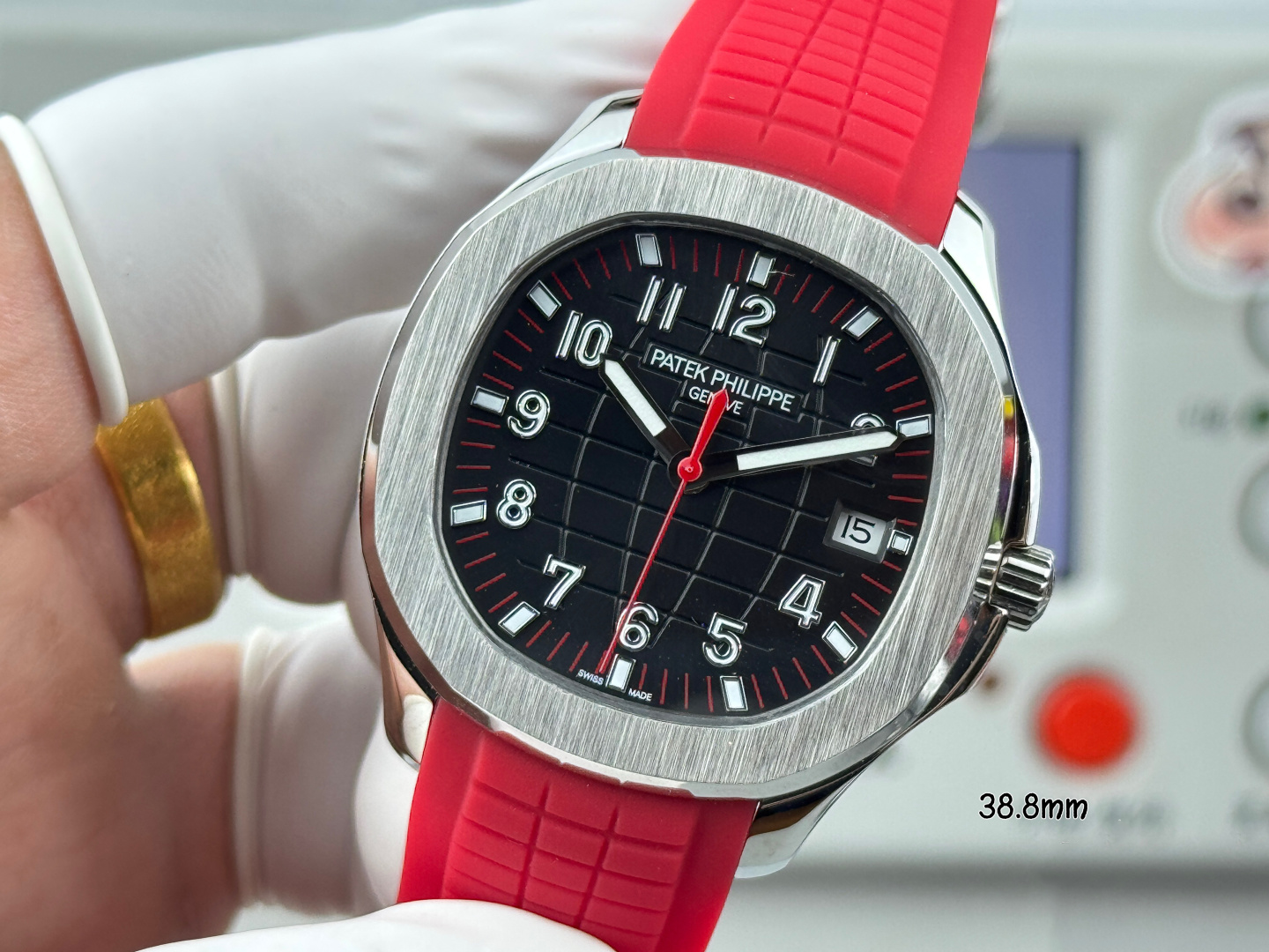 GR Factory Super Clone Patek Philippe Aquanaut 5167A-012 Replica Singapore Limited Edition Watch with Black Red Accent Dial Dial Detail 1