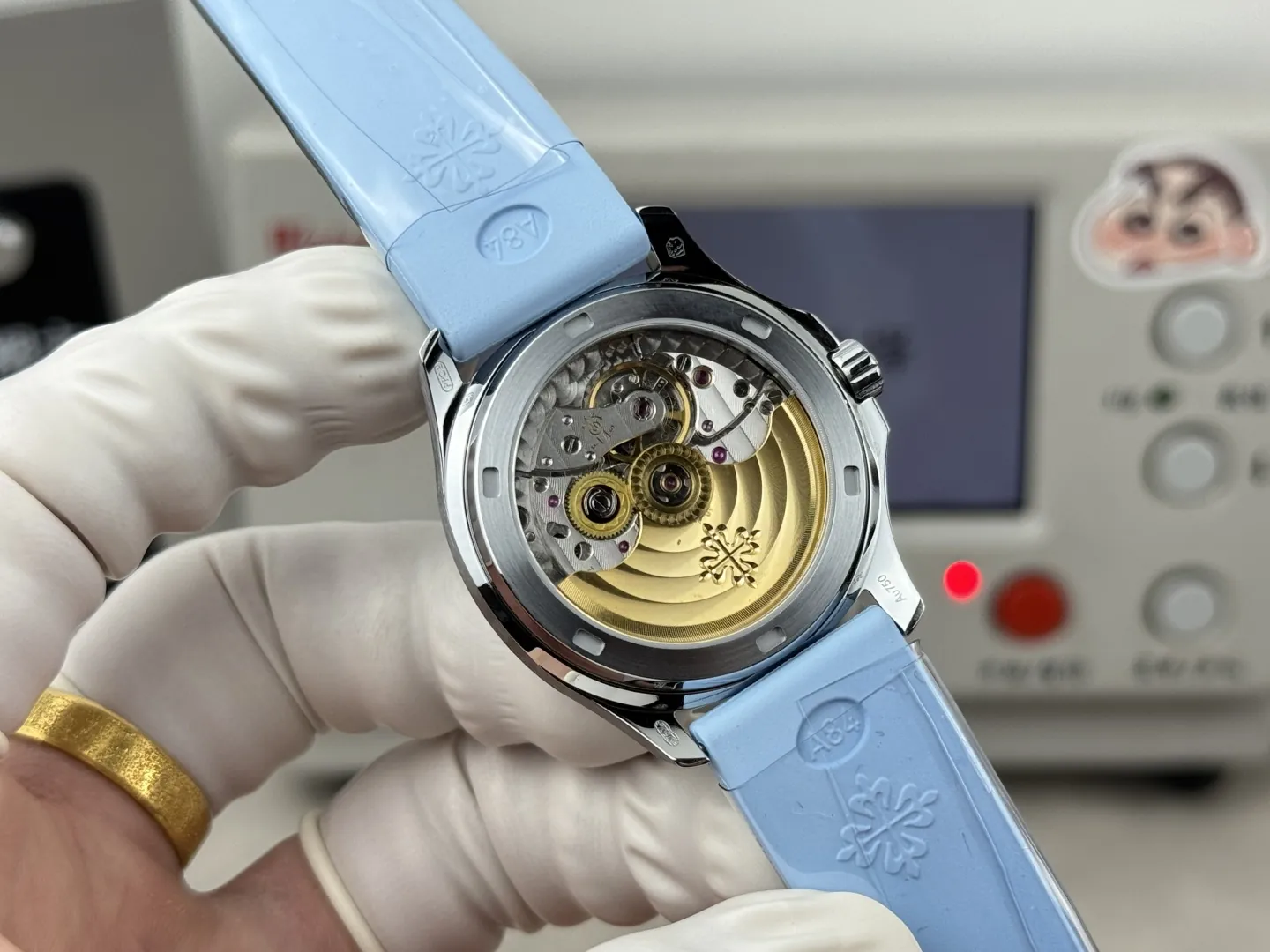 PDF Factory Patek Philippe Aquanaut Luce 5067A Replica Blue Dial Diamond Bezel Blue Rubber Strap Ladies Luxury Watch Case Back
