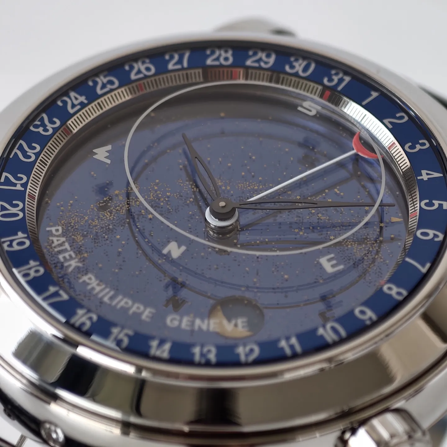 PPF Patek Philippe Celestial Grand Complications 6102P-001 Replica Blue Celestial Dial Black Leather Strap Super Clone Watch Dial Detail 2