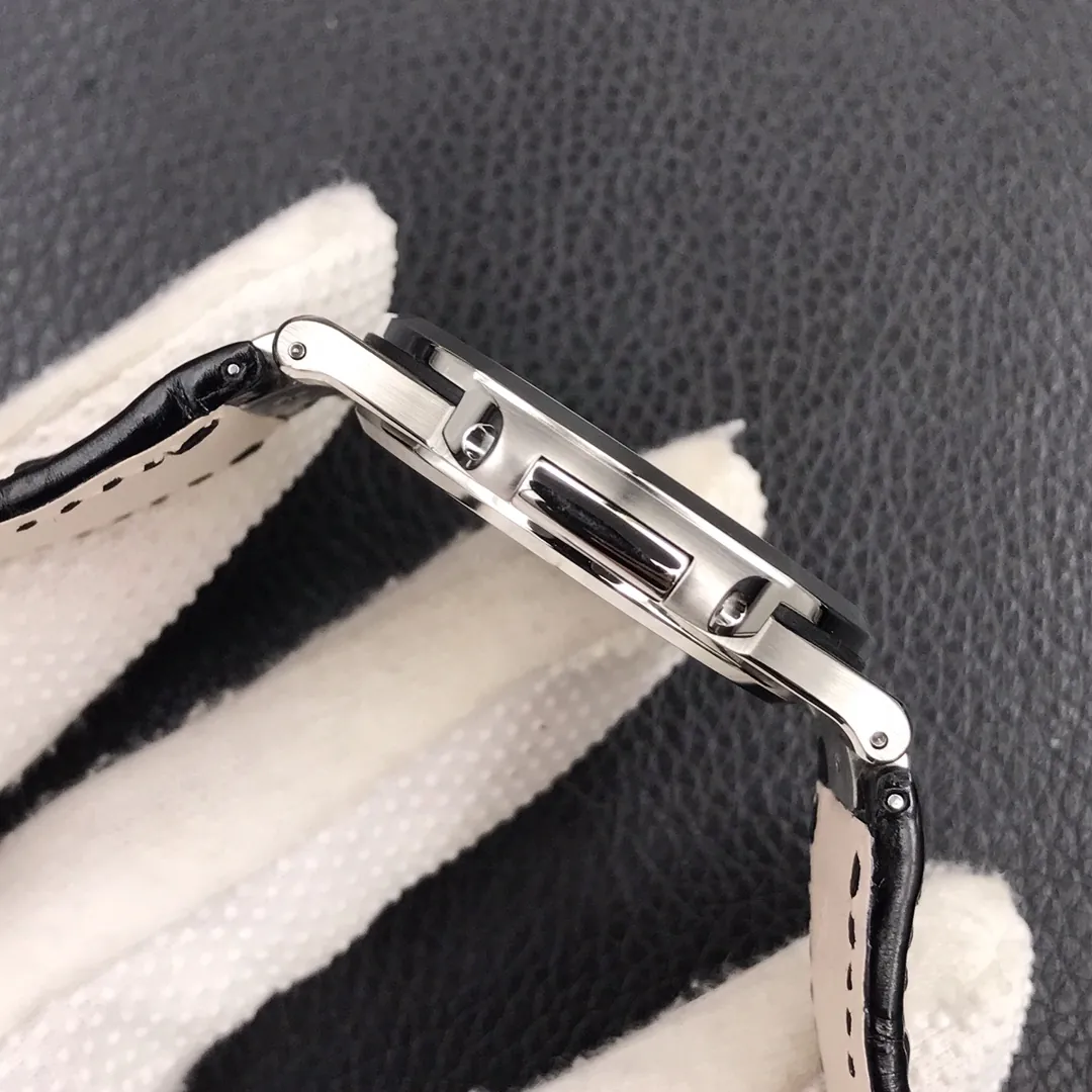 Super Clone Patek Philippe Nautilus 5711G-001 Replica Slate Grey Dial Black Leather Strap 40mm Men’s Luxury Watch Side View 1