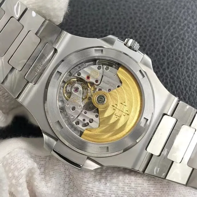 Swiss Patek Philippe Nautilus 5713/1G-010 Replica Gradient Navy Blue Dial Diamond-Set Bezel 40mm Luxury Watch Case Back