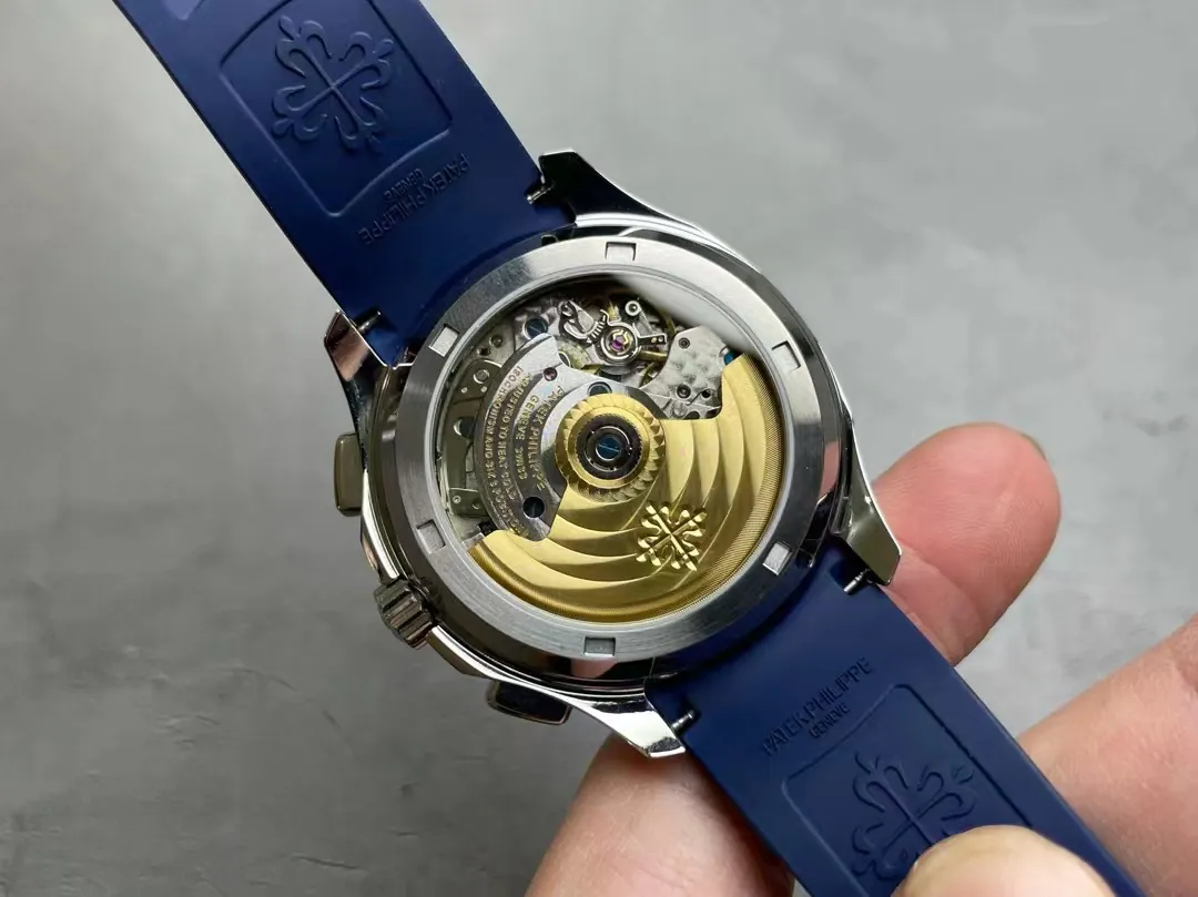 Patek Philippe Aquanaut 5968 Replica Blue Dial Chronograph Watch Case Back