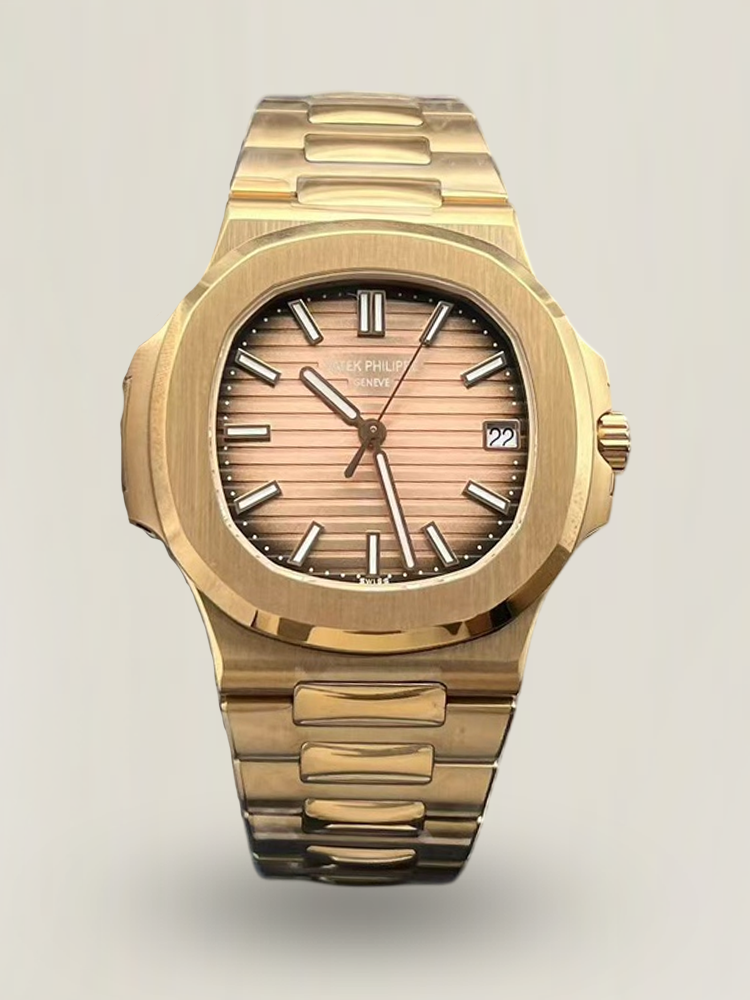 Patek Philippe Nautilus 5711 Replica Smoked Pink-Brown Gradient Dial 40mm Gold-Plated 904L Stainless Steel Case Luxury Watch First Image