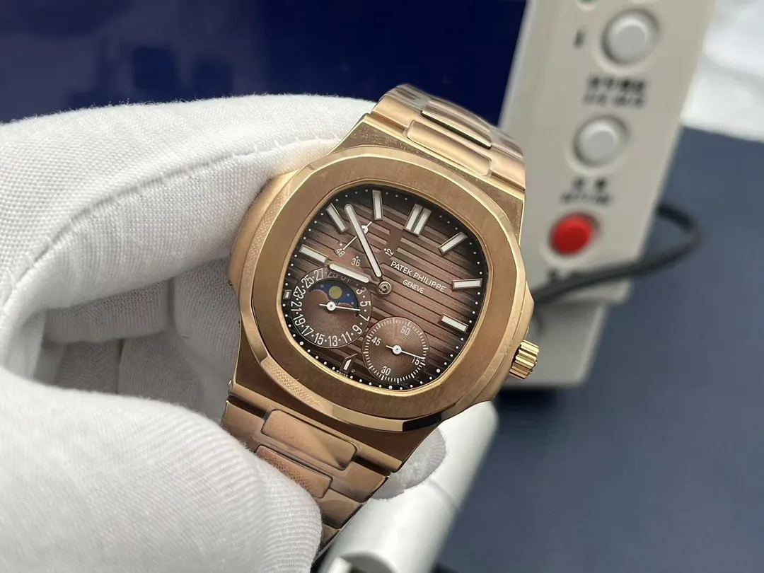 Super Clone Luxury Patek Philippe Nautilus 5712/1R-001 Replica  Chocolate Brown Gradient Dial 40mm Watch Side view of dial 2