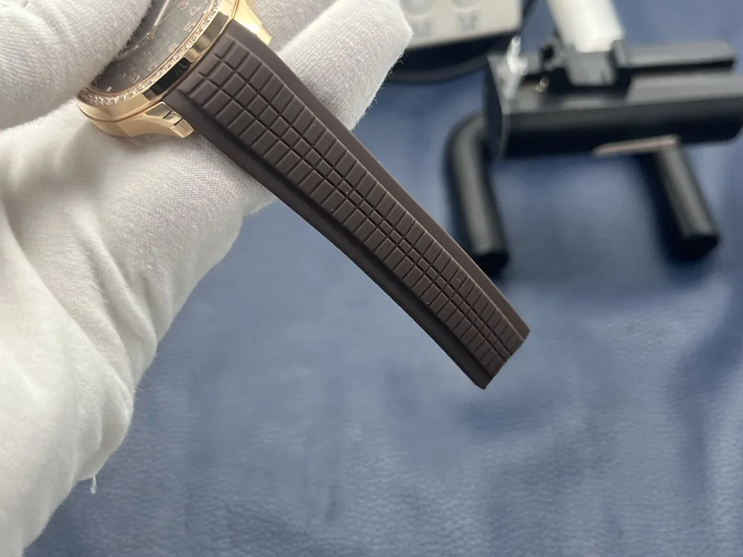 Super Clone Patek Philippe Aquanaut Luce 5268/200R-010 Replica Brown Dial Diamond-Set Bezel Luxury Watch Strap 1