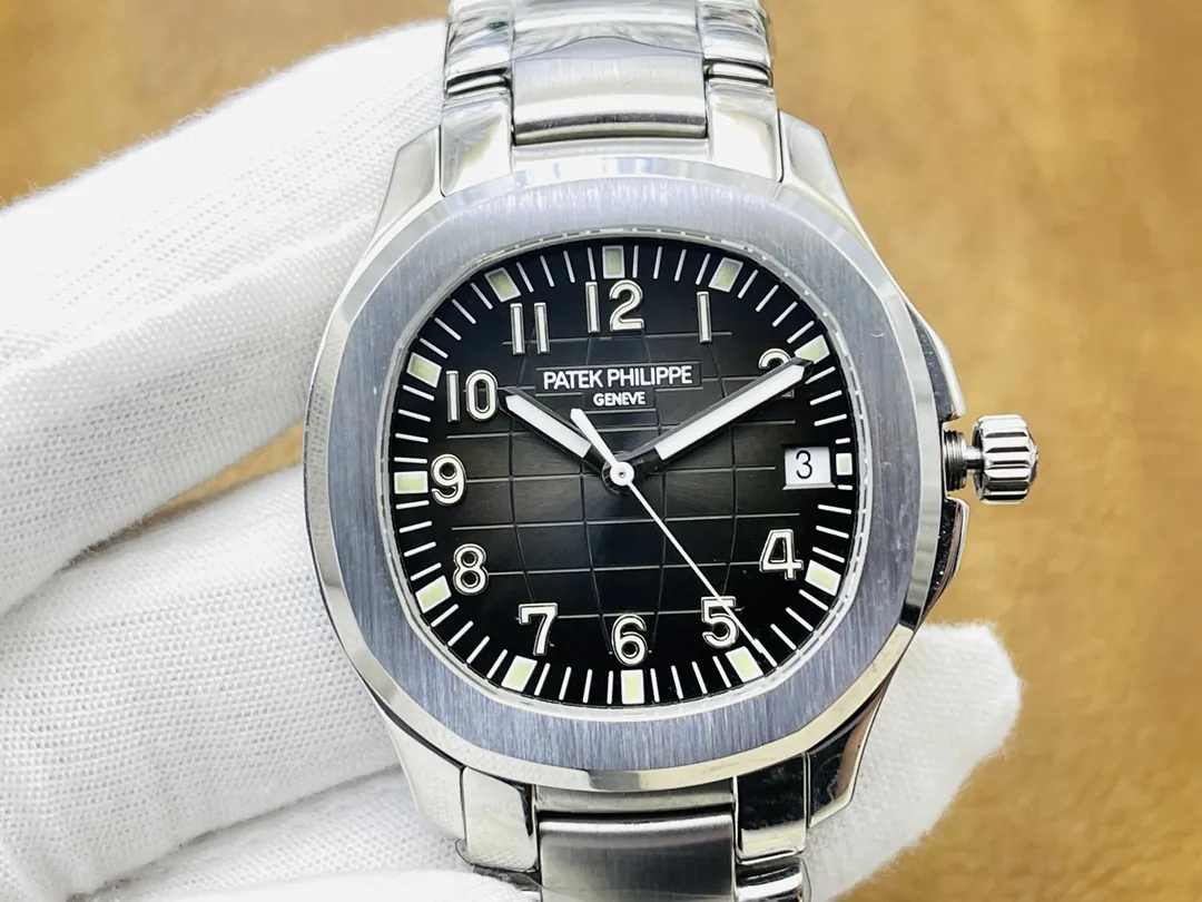 Luxury Patek Philippe Aquanaut 5167/1A Replica Black Gradient Embossed Dial Stainless Steel Case 40mm Men’s Watch Front View