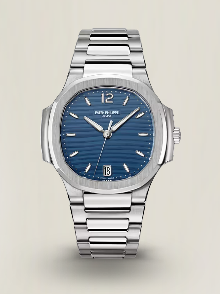 Super Clone Patek Philippe Nautilus 7118/1A-001 Replica Blue Wave Dial 35.2mm 904L Stainless Steel Case Ladies Luxury Watch Main Image