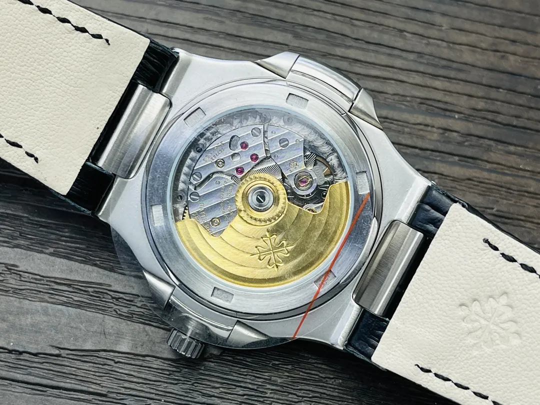 Luxury Patek Philippe Nautilus 5740/1G-001 Replica 40mm Silver White Dial Diamond Bezel Perpetual Calendar Watch Case Back