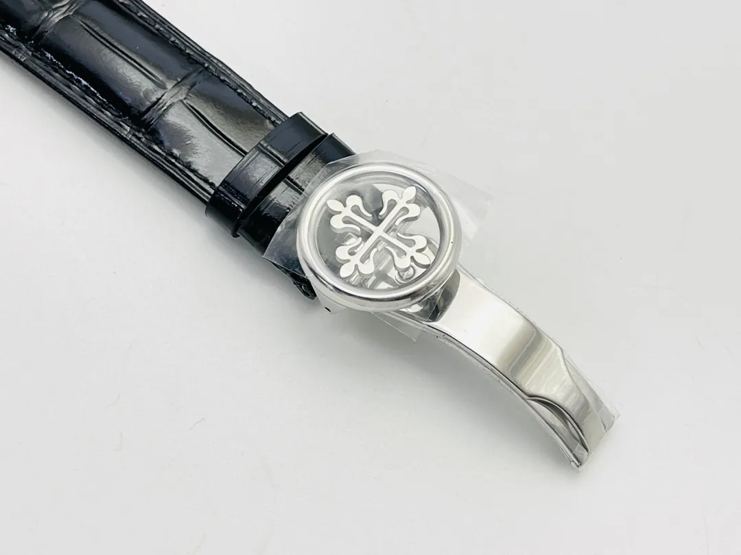 Patek Philippe Complications 5172G-010 Replica Rose Opaline "Salmon" Dial Black Leather Strap 41mm Chronograph Watch Strap