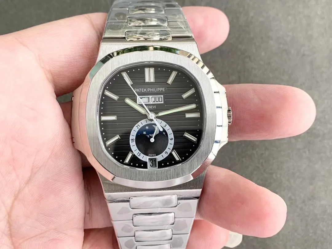 Patek Philippe Nautilus 5726/1A-001 Replica Black Gradient Dial Annual Calendar Moonphase Automatic 40.5mm Watch Front View